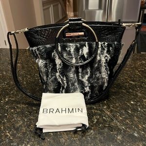 Brahmin faux fur satchel